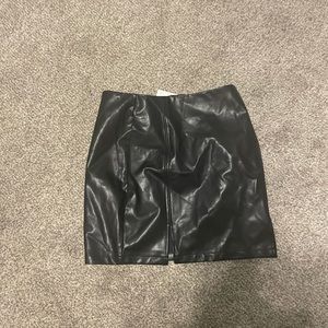 Black faux leather skirt